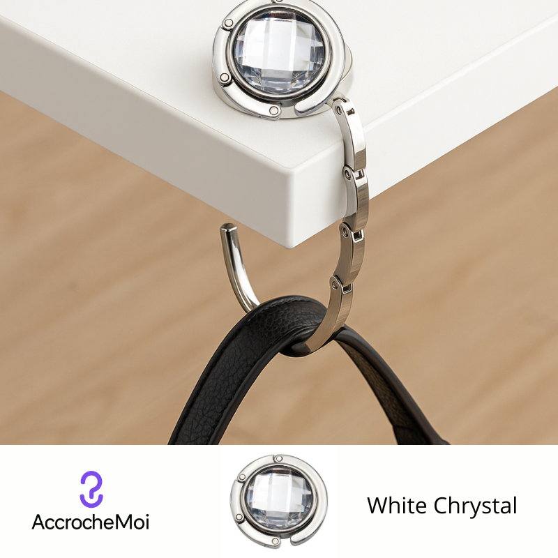 Porte-sac de table Cristal – Élégance pratique au quotidien