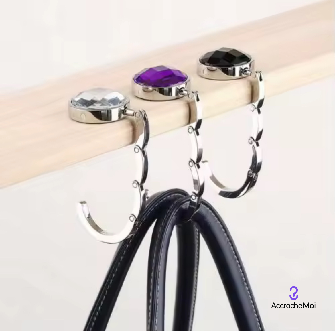 Porte-sac de table Cristal – Élégance pratique au quotidien