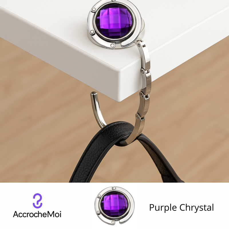 Porte-sac de table Cristal – Élégance pratique au quotidien